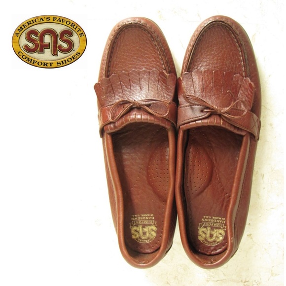 SAS Shoes - SAS Shoes 10 N Brown Pebble Leather Kiltie Bow